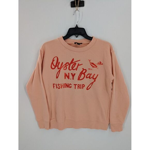 J. Crew Tops - Women's J. Crew Oyster Bay Sweatshirt Original Cotton Terry Peach, Size Small